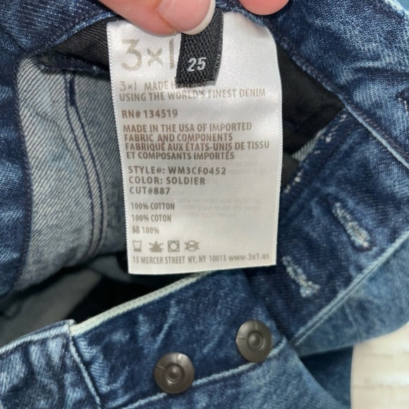 3x1 NYC Stella Selvedge Fringe Hem Jeans Button Fly Womens Size 25 boho chic - Picture 7 of 11